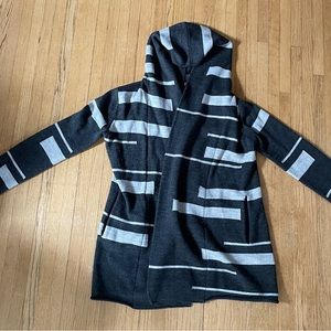 Max Studio hoodie dark gray/light gray cardigan sweater